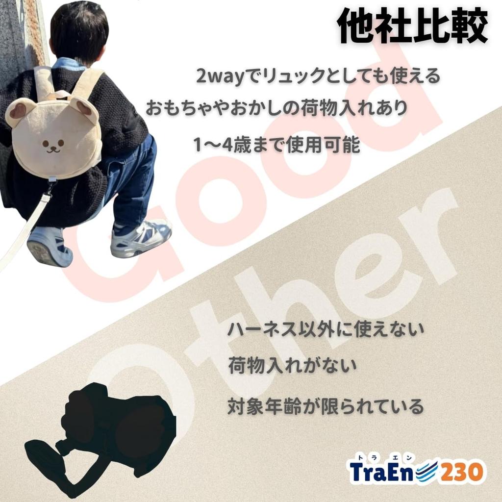Backpack with Harness for Babies and Stuffed Prevents Prevents Jumping and Prevents Falls [TraEn230] Children, Animals, Leash, Loss, Out, (Rabbit)