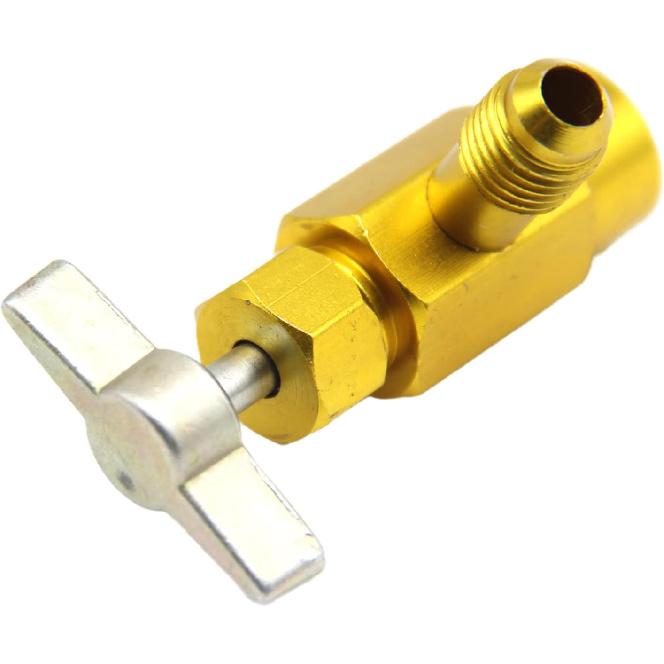 2Pack R134A Self-Sealing Can Tap Valve Refrigerant Dispenser Tool Bottle Opener, with 1/2" Female Right Hand Thread, 1/4" SAE Male Connector T Handle