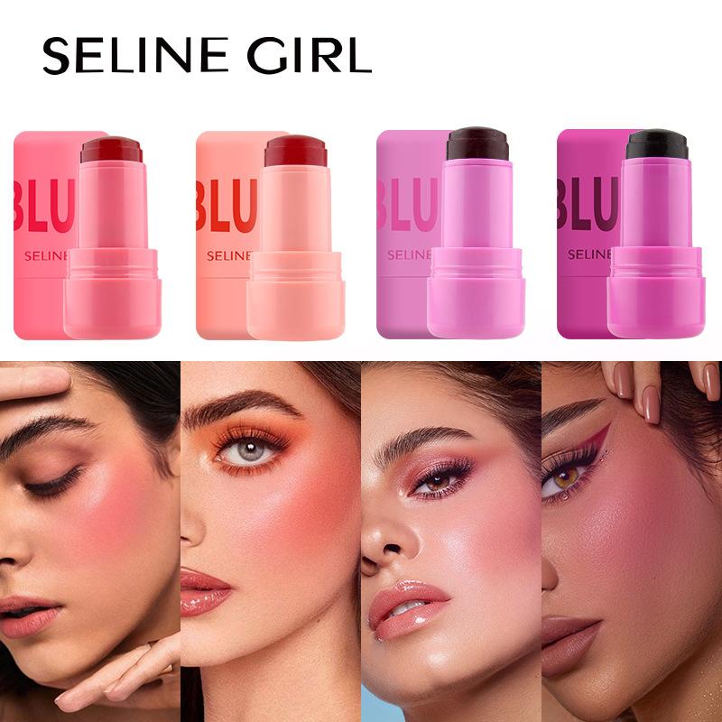 SELINE GIRL Warm Lip and Cheek Jelly Blush Grooming Brightening Color Lip Gloss Stick Premium Blush Balm