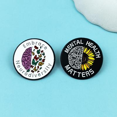 Cartoon Butterfly & Sunflower Brooch: Unique Round Badge for Clothing or Hat Decoration