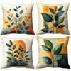 Natural Inspiration Leaf Pattern Printing Pillow Cover Short Plush Suitable Living Rooms Bedrooms Sofas Throw Cushion Cover