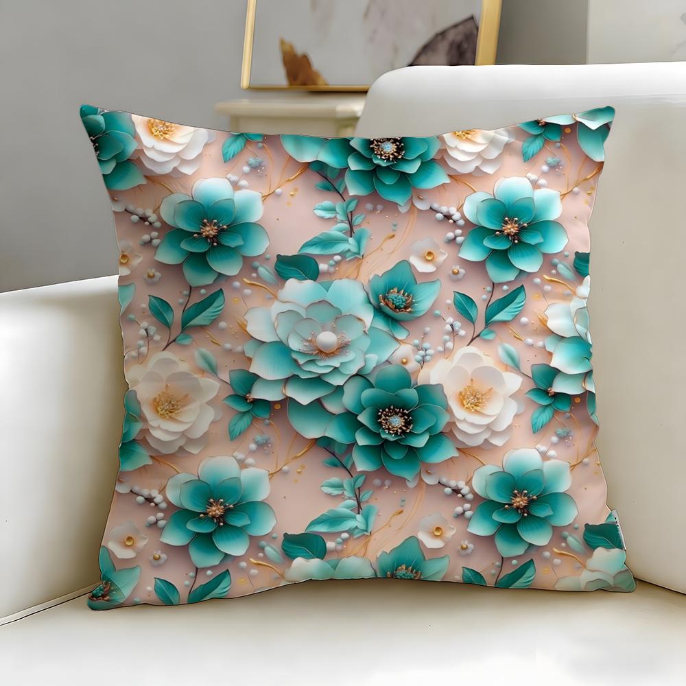 3D Flower Cushion Cover Soft  EasyWash Pillow Case  Versatile for Couch Bed Travel and Office