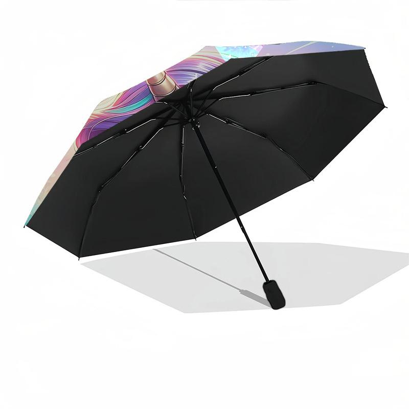 Unicorn Fantasy - Parasol Automatyczny, Czterosezonowy Składany Parasol Przenośny, Odpowiedni dla Mężczyzn i Kobiet, Podróżny, Codzienny Kompaktowy Parasol, Na Zewnątrz