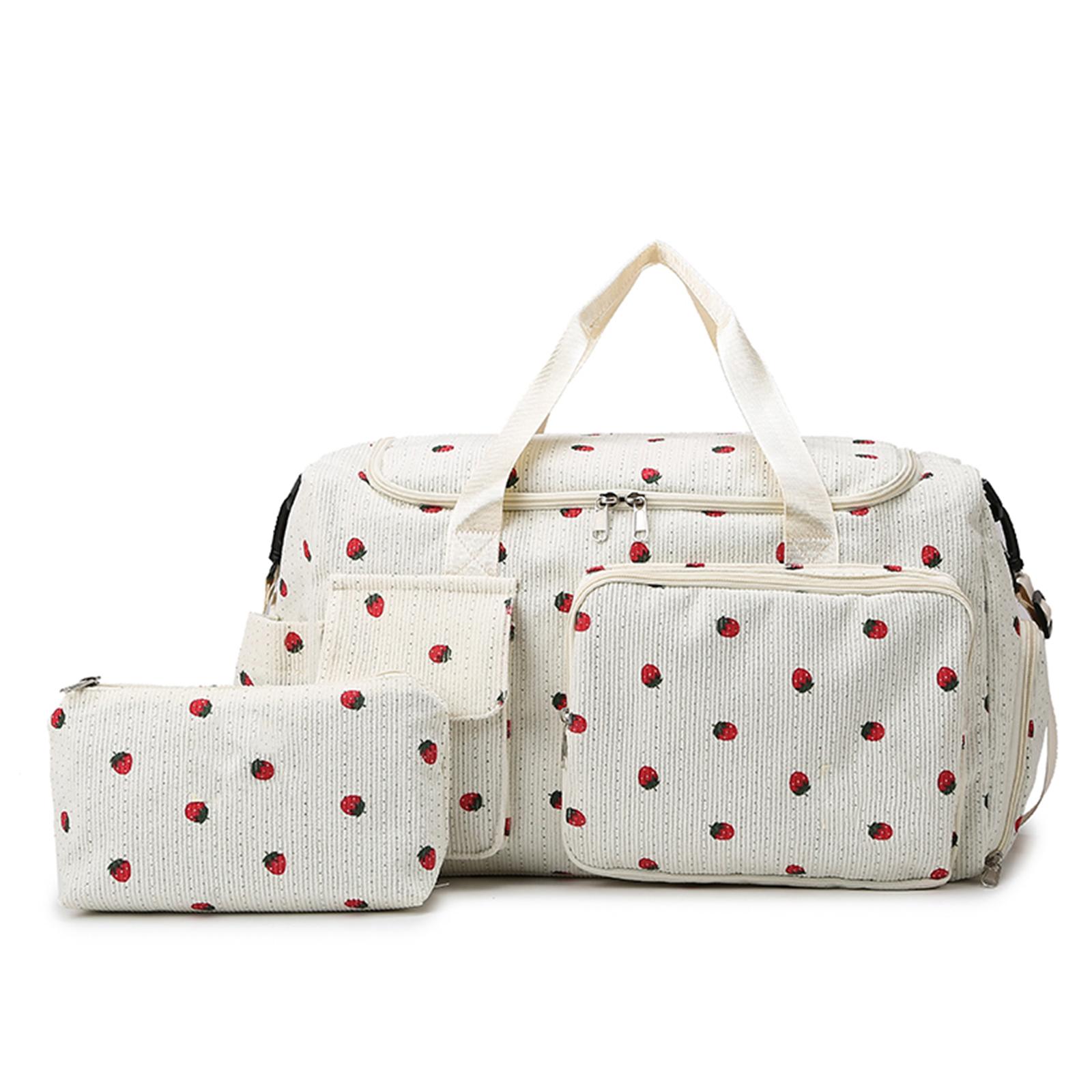 

Women Travel Corduroy Sports Duffle Bag with Shoe & Dry Wet Separated Pocket Cute Overnight Weekender for Camping Fitness бежевый