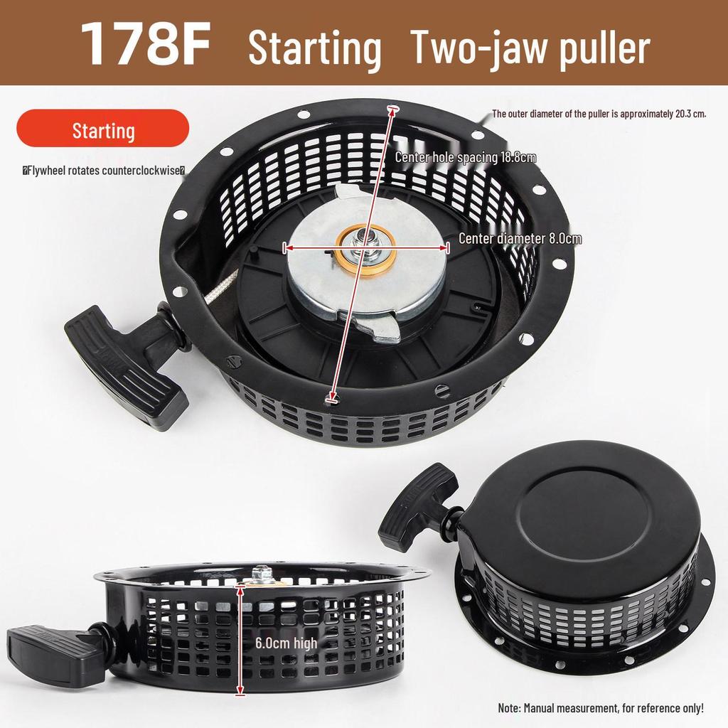 Air-Cooled Diesel Engine Recoil Starter Pull Plate for 178F-186 Generators and Water Pumps