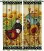 Farm Life Rooster Hen Sunflower Home Decor Window Curtains Bedroom Kitchen Curtain Panel Curtains for Living Room