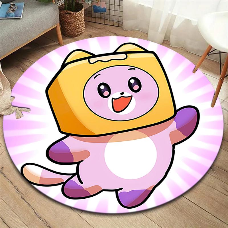 Tappeto Rotondo Lankybox, Tappeto per Soggiorno Camera da Letto Divano Sala Giochi Decorazione, Tappetino Antiscivolo