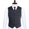 Autumn Winter Down Cotton Men Coat Vest Fashion Button Cardigans Thicken Warm Solid V-Neck Casual Versatile Sleeveless Jackets