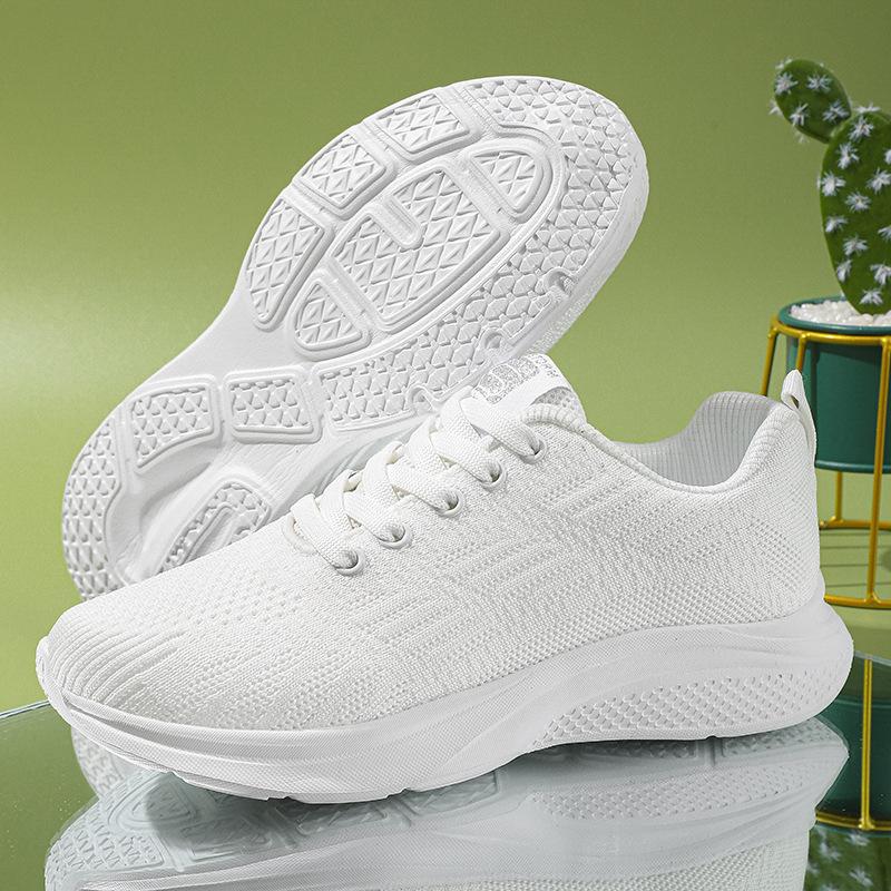 Shoes women's 2025 spring new foreign trade women's shoes breathable fly-woven mesh shoes soft sole large size casual mother shoes