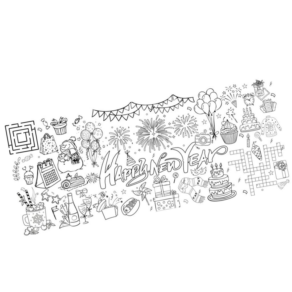 Safe User Friendly Doodles Paper Wall for Kids 76x183cm Waterproof Drawing Wall for Party DIY Decors Easy Storage