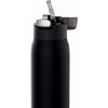 The-peacock Thermos Mug Bottle, 680ml, Insulated, with Straw, Black/Yellow, APA-R70 BY