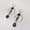 Bat Red Bead Pendant Earrings Goth Punk Style Horns Red Blood Drops Crystal Jewelry Gorgeous Fashion Ladies Gifts