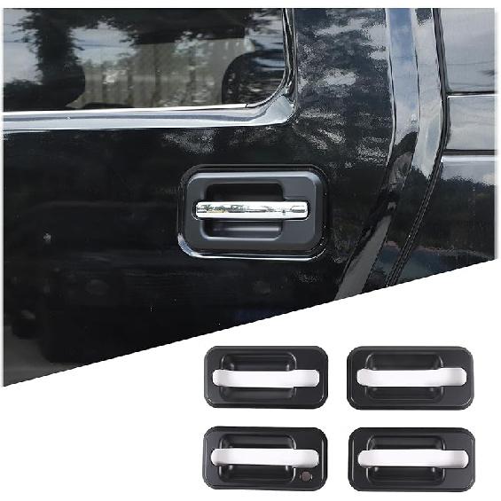 

PIUGILH Door Handle Bowl Cover Trim Fit for Hummer H2 2003-2009,Exterior Door Handle Protector Decoration Frame Accessories,Matte Black(4Pcs)