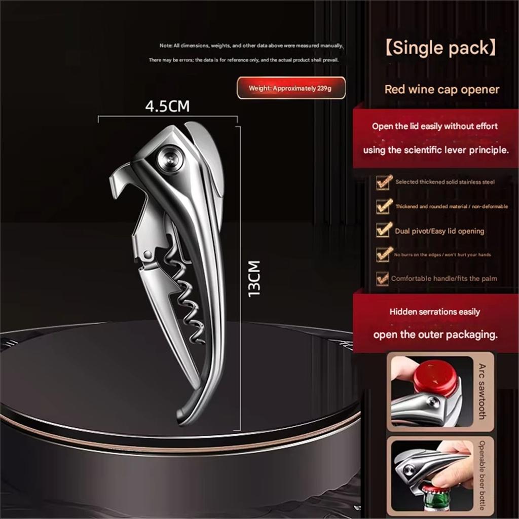 2026 New Red Wine Bottle Opener Multi-Functional Stainless Steel Screwdriver Household Beer and Wine High-End Bottle Opener