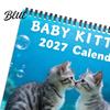 Decorative Wall Decor for Office Kittens 2027 Calendar Cute Baby Square Monthly Spiral Coated Paper Planning Calendar Binding 12 Month Hanging