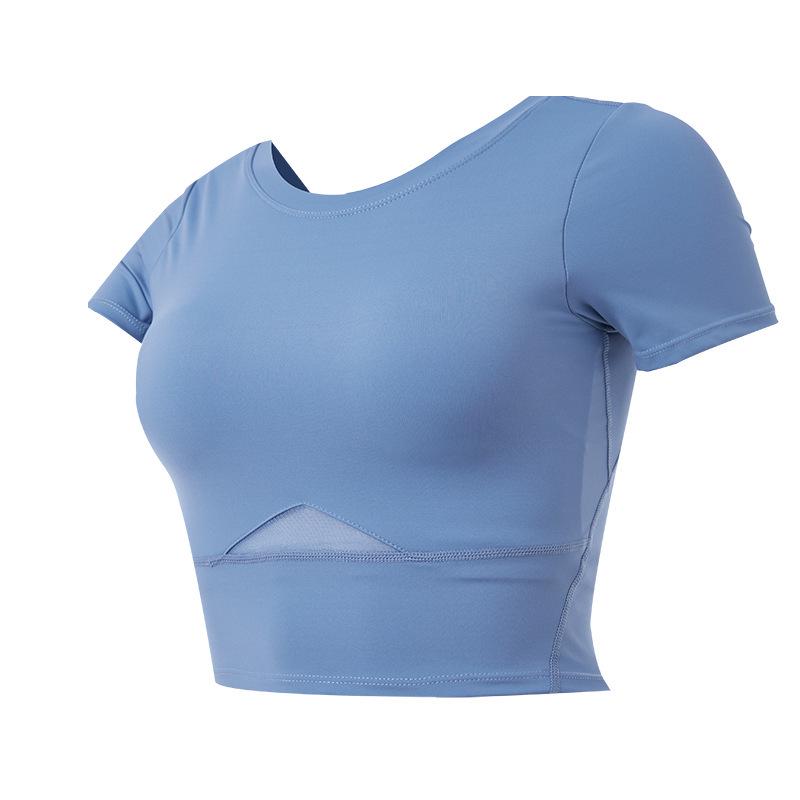 

Женский спортивный топ из сетки с быстрой сушкой: Боди для похудения, йоги, танцев, бега, фитнеса, с коротким рукавом XXL (135-145 lbs)