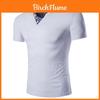 Premium Quality Men's T-shirt Slim Fit Floral V-neck Casual Tee For Everyday Wear
