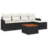 Set Divano da Giardino con Cuscini 6 pz Polyrattan Nero