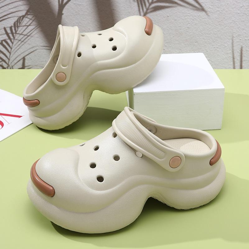 

Обувь с отверстиями, обувь на платформе, женская уличная обувь, нескользящие, износостойкие, крутые тапочки, не пахнущие ноги, летние тапочки 39-40 хаки