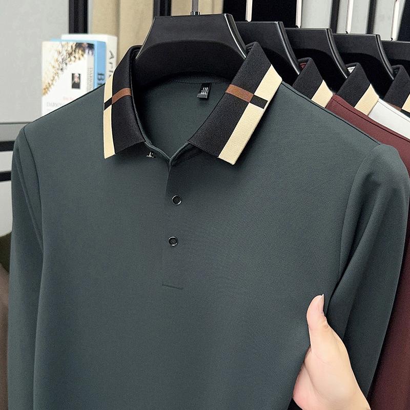 Spring And Autumn Polo Shirt Long Sleeve Men'S T-Shirt Collar Spring And Autumn 2025 New Top