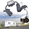 New USA to EU Trailer Light Converter US 7Way Blade Socket to EU 7Pin Round Plug