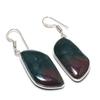Natural Bloodstone Gemstone 925 Sterling Silver Jewelry Earring 1.97" AE-12466