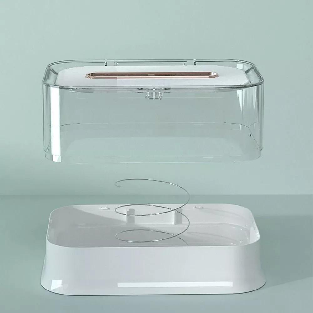 Langlebige durchsichtige Plastik-Taschentücherbox, stanzfreier Papierhalter, Klebe-Aufbewahrungsbox für große Kapazität, Badezimmer