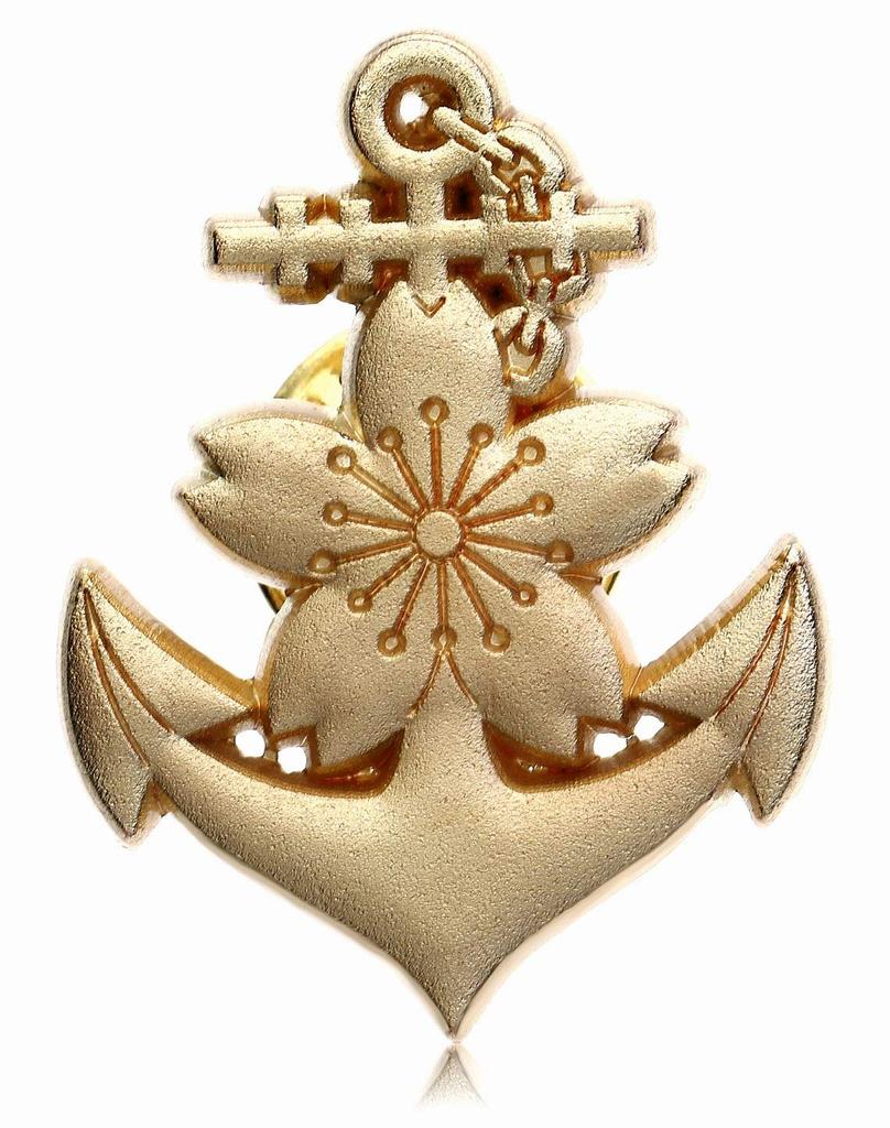 Don Flyee Imperial Japanese Navy Cherry Blossom Anchor Design Naval Insignia Pin with Butterfly C0039 Clutch, Alloy, Gift,