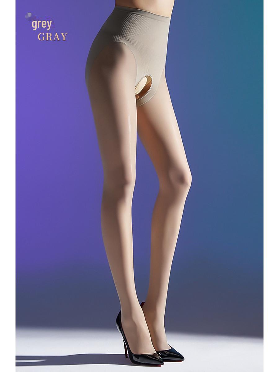 

Жіночі високі легінси для схуднення: Подовжені тонкі чорні колготки без жиру на весну та осінь 2024 Open crotch сірий