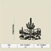 Iron Metal Wall Art Desert Cactus Sculpture, Black Southwest Landscape Decor for Outdoor Patio House, Durable Wrought Iron Hanging Sign
