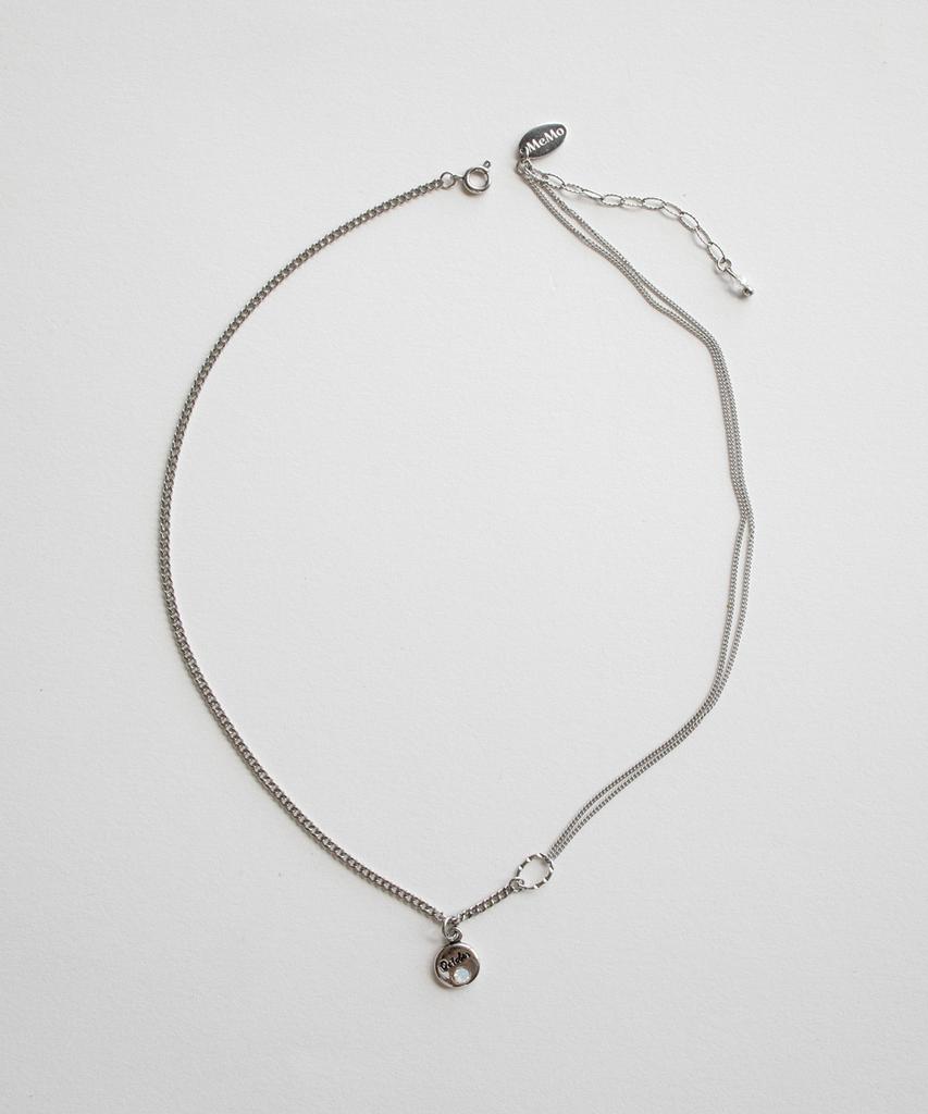 Merrymotive Birth Stone Pendant Mix Chain Necklace (12Type)