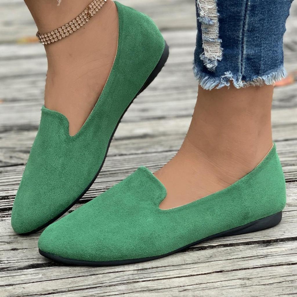 Chaussures simples grande taille pour femmes, été, plates, à enfiler, chaussures Doudou