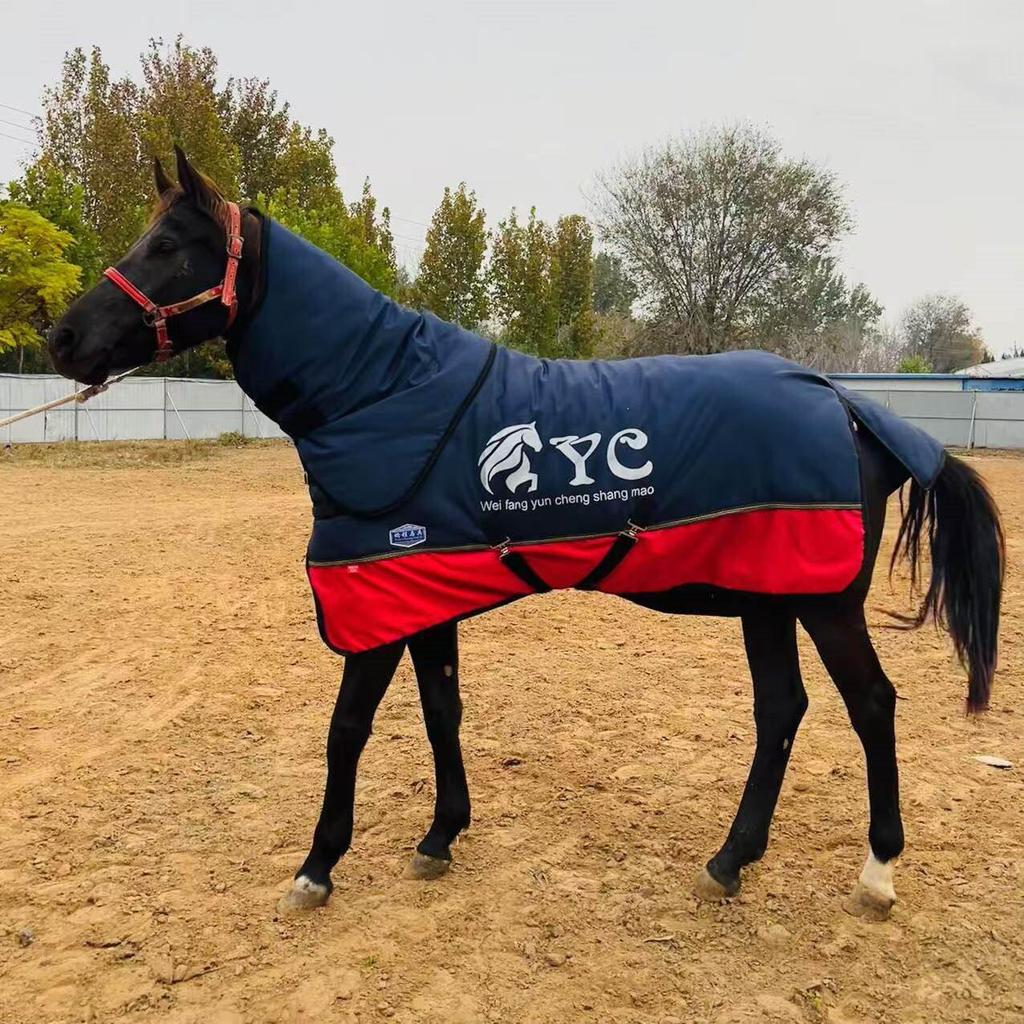Warm Windproof Waterproof Thickened Winter Horse Rug with Large Neck Protection