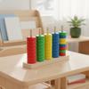 Preschool Math Learning Board Interactive Educational Counting Rings Solid Wood Color Number Sorting