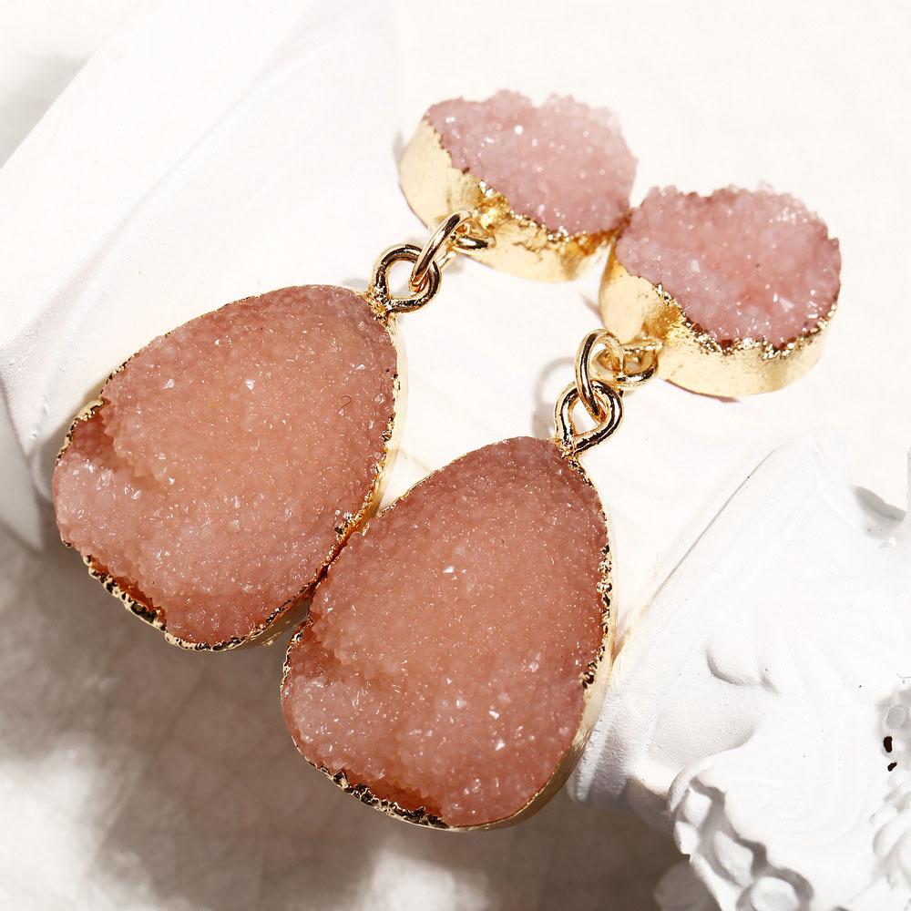 Retro cluster crystal stud earrings, candy-colored water drop earrings for women