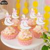 12pz Oca Buffa Torta Torta di Compleanno Inserimento Cartoncino Torta di Compleanno Mangiare Topper per Cupcake Compleanno Bambini