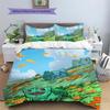 Bulbasaur Patterned Pillowcase & Duvet Cover Set Anime Design Bedding for Bedroom Gift for Anime Enthusiasts.-TING