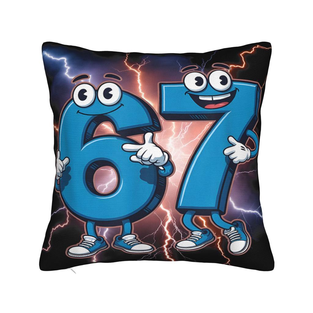 Pillow Cover 67 Six Seven 6-7 Funny Italian Brainrot Gaming Meme Fashion Pillow Case For Wedding Party Home Decor Pillowcases