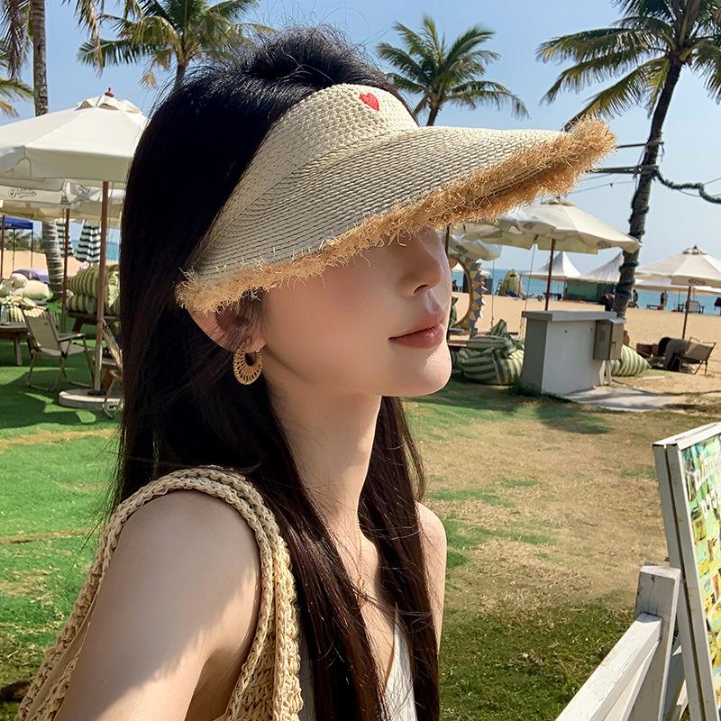 Summer Empty Top Straw Hat Women's New Big-brimmed Sun Hat Seaside Vacation Sun Protection Ultraviolet Straw Sun Hat
