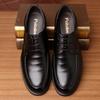Pantofi Derby din Piele pentru Bărbați Negru Plat Pantof Casual Masculin cu Șireturi Noi la Promoție Modă Adulți 2025 Clasic Original Tendință