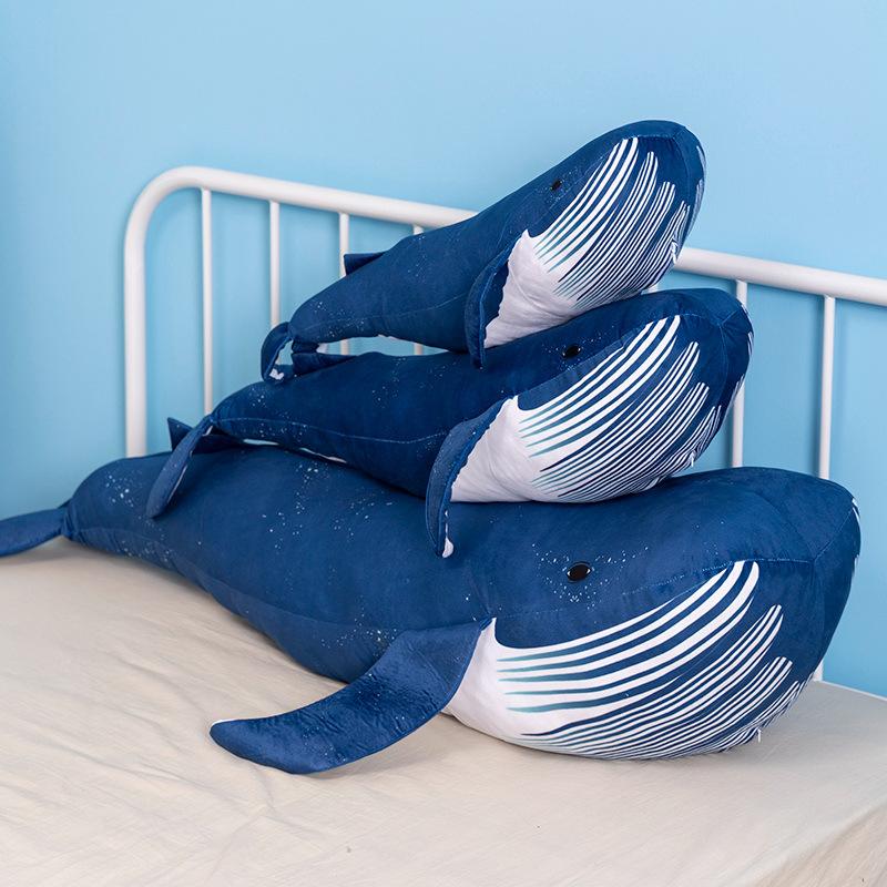 Cartoon Whale Throw Pillow Plush Toy Doll Aquarium Big Blue Whale Doll Girl Company Soothing Doll