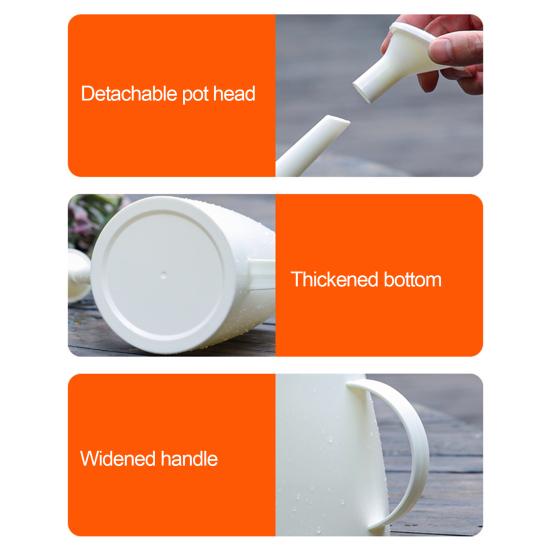 1.8L Watering Can with Long Spout Garden Jug with Sprinkler Rose Lightweight Plastic Watering Can for Houseplants Outdoor Plants