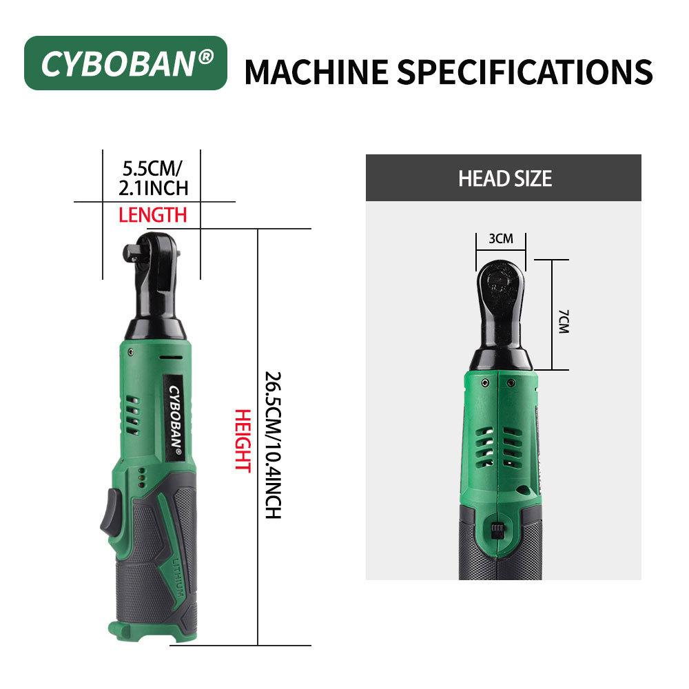 12V Wireless Ratchet Wrench Set, 400 Rpm, 3/8 Inch Powerful Rotating Tool, Fast Charging