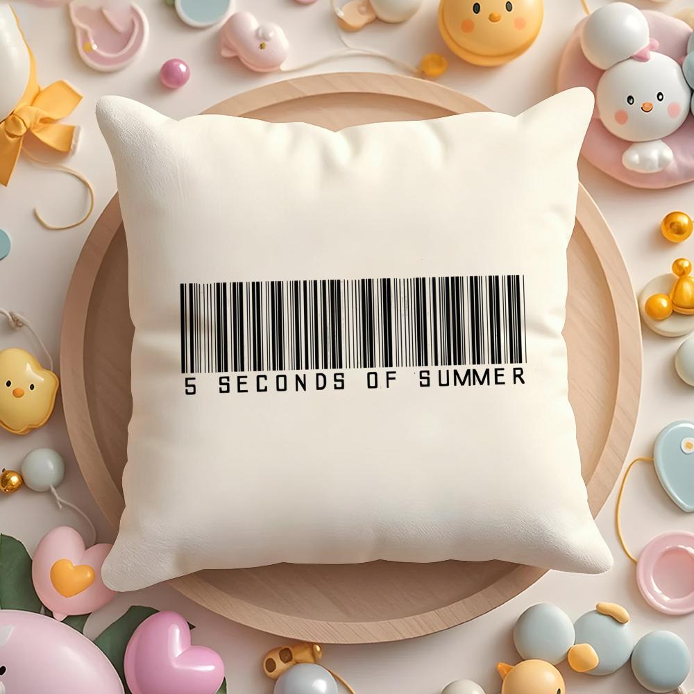 Rock 5 Seconds Of Summer Band Cushion Cover Plush Fabric Soft Double-Sided Printed Sofa Pillow Case Colorfast Home Decor Gift