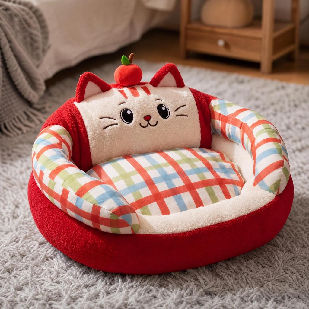 Pet Bed with Removable Cushion Supportive Oval Sofa Raised Bolsters Washable for