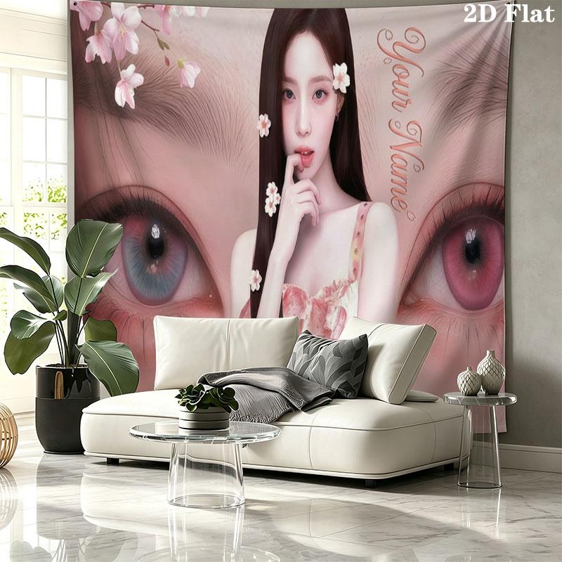 Blackpink Custom Name Wall Tapestry Aesthetic Wall Hanging Printed Fabric Blanket Decorative Tapestries for Bedroom Living Room Home Decor