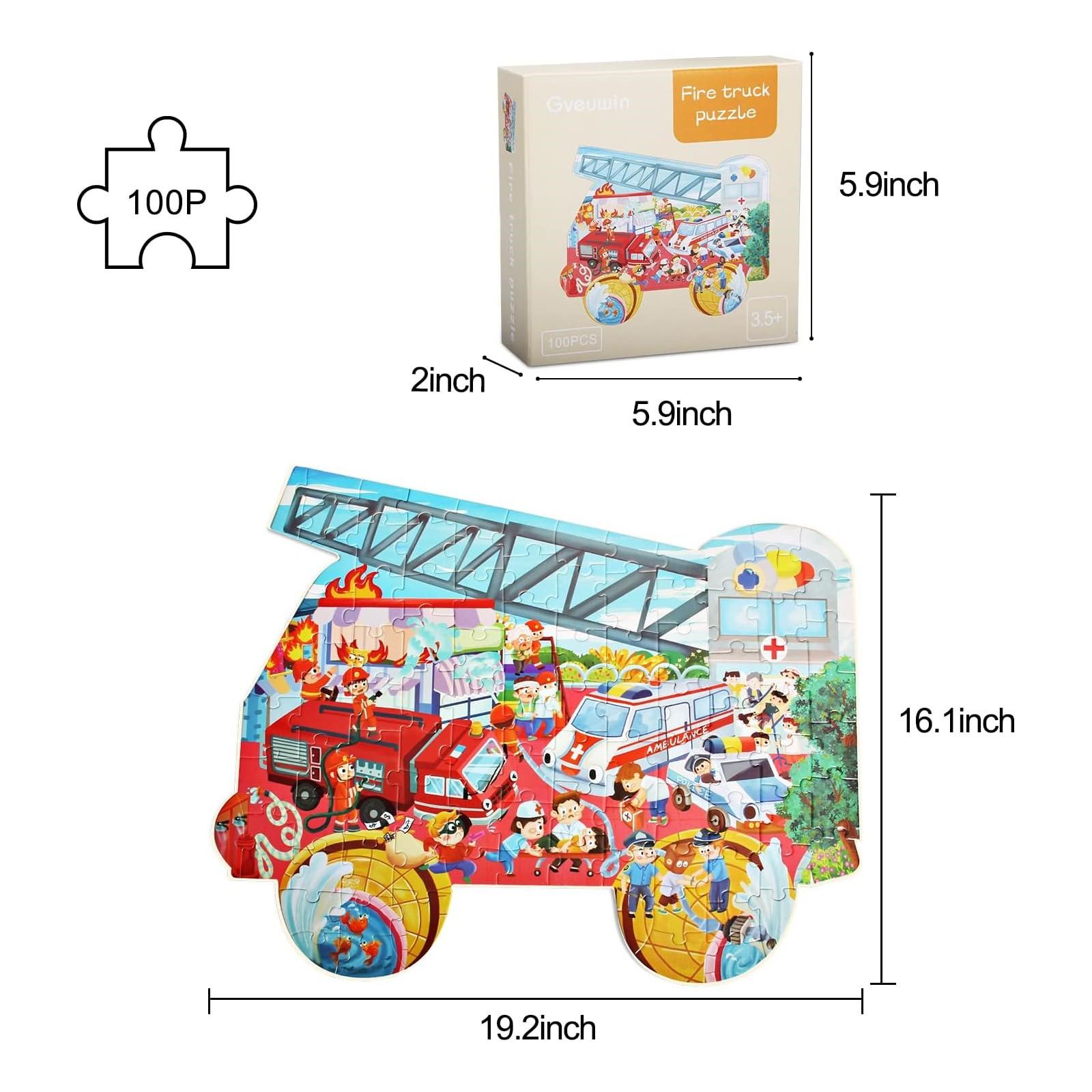 

Puzzles For Kids Ages 4-10,100 Piece Puzzles For Kids Bulldozer Construction Vehicles Shaped Jigsaw Puzzle Christmas Birthday Gi