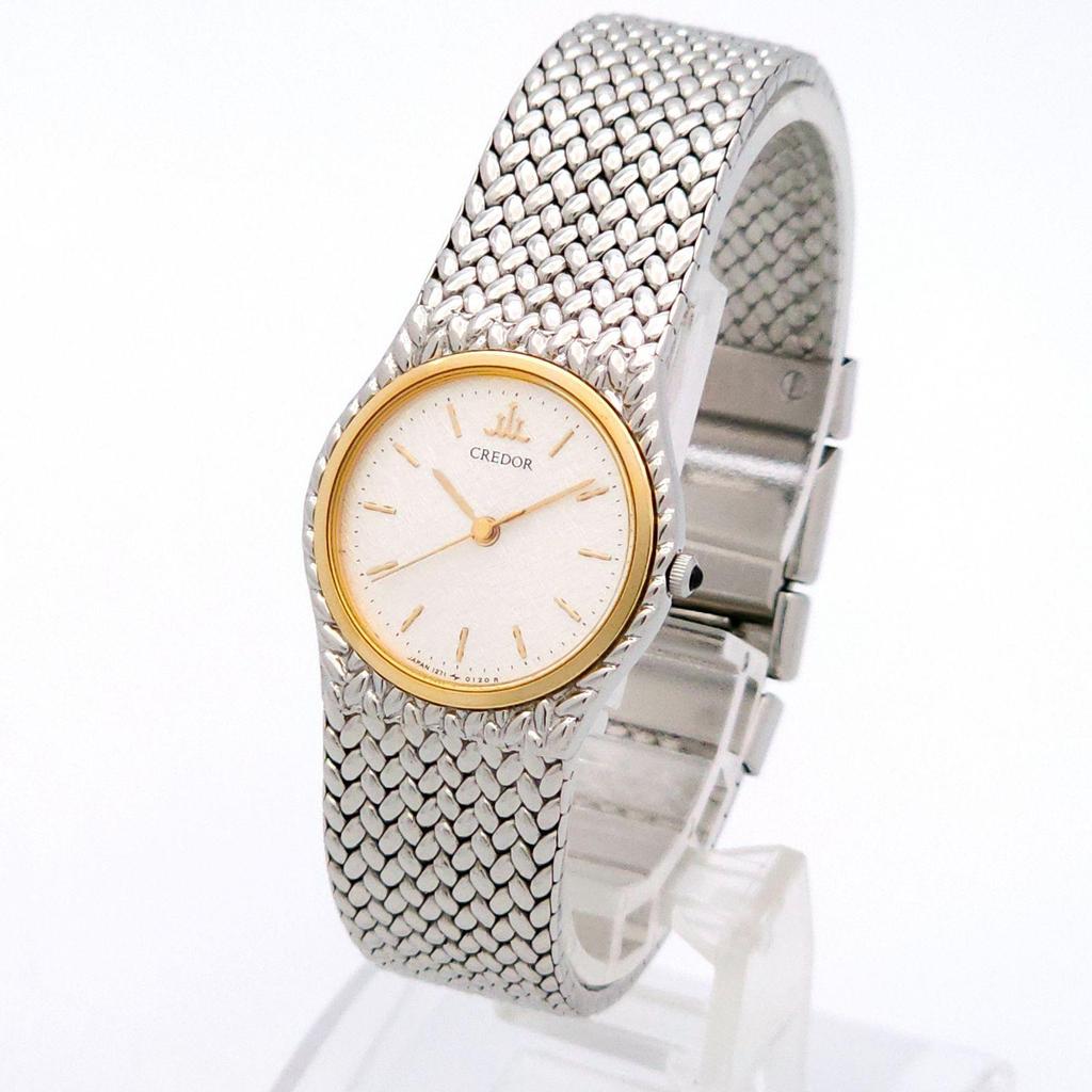Used Good condition SEIKO Credor 1271-0060 QZ operation item 18KT bezel