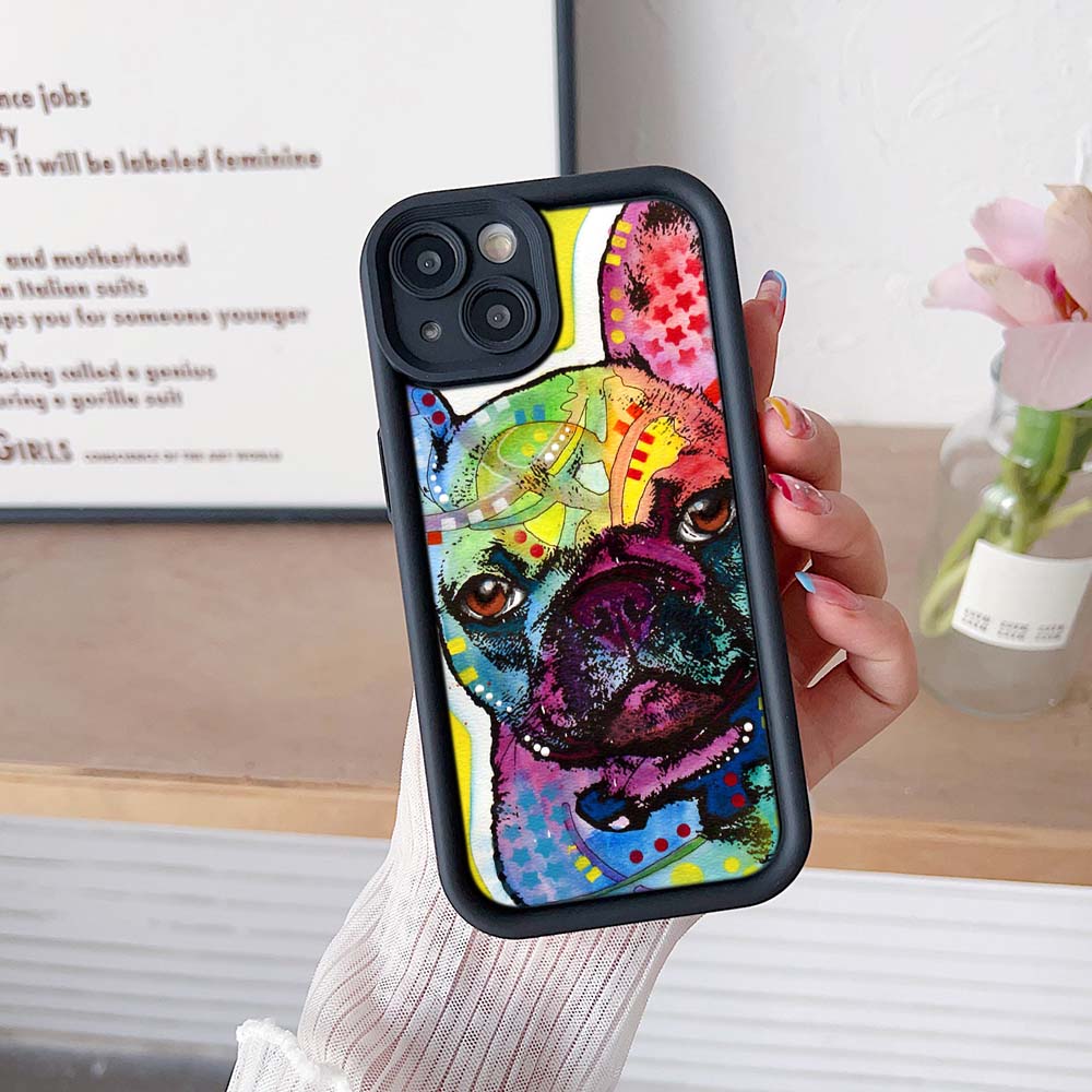 Sky Eye Ladder Phone Case for iPhone 15 14 13 12 11 Pro Max Samsung A15 A25 A24 A54 A14 Huawei Honor 90 Angel Eye Soft Cover A44 French Bulldog Dog
