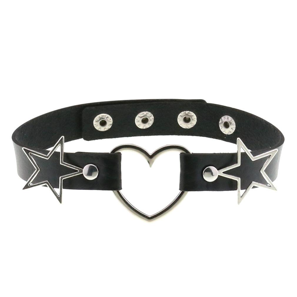 New O-Round Punk Rock Gothic Chokers Women Men PU Leather Silver Color Spike Rivet Stud Collar Necklace Statement Party Jewelry